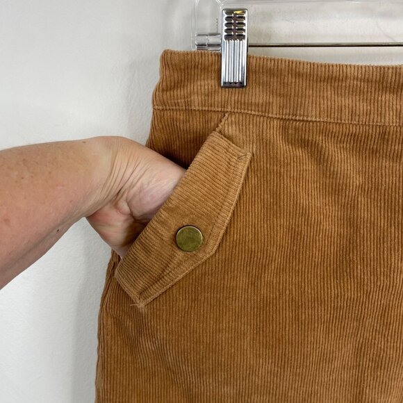 Copper Key Academia Preppy Corduroy Mini Skirt Size L Neutral Western Boho - Picture 5 of 11